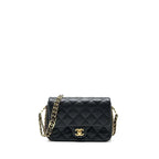 chanel-23c-mini-flap-bag-chain-grained-calfskin-black-copy Shoulder
