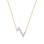 LOUIS VUITTON VOLT SILVER DIAMOND PEDANT NECKLACE