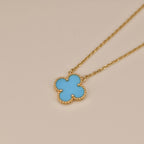 VCA CLOVER 15MM VINTAGE TURQUOISE NECKLACE
