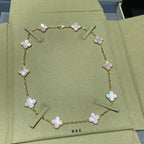 VCA CLOVER 10 MOTIFS PINK MOP NECKLACE