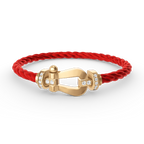 FRED FORCE LARGE HORSESHOE HALF DIAMOND BRACELET GOLD
