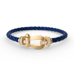 FRED FORCE LARGE HORSESHOE HALF DIAMOND BRACELET GOLD