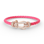 FRED FORCE LARGE HORSESHOE FULL DIAMOND BRACELET ROSE GOLD