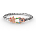 FRED FORCE LARGE HORSESHOE COLORED DIAMOND BRACELET ROSE GOLD