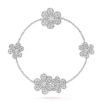 VCA FRIVOLE SILVER 5 FLOWERS BRACELET