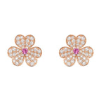 VCA FRIVOLE PINK GOLD FLOWER DIAMOND EARRINGS