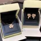 VCA FRIVOLE PINK GOLD FLOWER DIAMOND EARRINGS