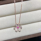 VCA FRIVOLE ROSE GOLD FLOWER DIAMOND NECKLACE