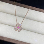 VCA FRIVOLE ROSE GOLD FLOWER DIAMOND NECKLACE