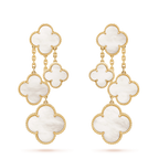 VCA CLOVER EARRINGS WHITE MOP 4 MOTIFS GOLD