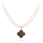 VCA CLOVER 25MM GOLD DARK MOP BIG CLOVER NECKLACE