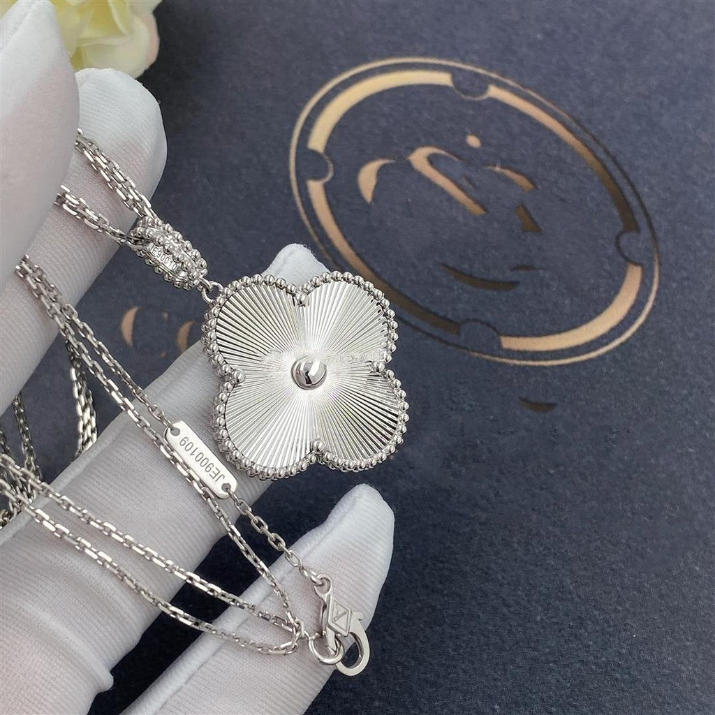 VCA CLOVER 25MM SILVER BIG CLOVER NECKLACE