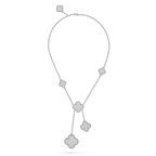 VCA CLOVER 5 MOTIFS SILVER DIAMONDS NECKLACE