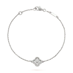 VCA CLOVER SINGLE FLOWER BRACELET SILVER