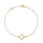 VCA CLOVER WHITE MOP SINGLE FLOWER BRACELET