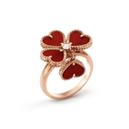 VCA SWEET CLOVER CARNELIAN RING
