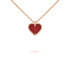 VCA SWEET CLOVER CARNELIAN HEART NECKLACE