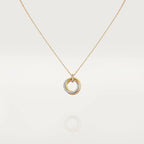 CARTIER TRINITY NECKLACE SILVER GOLD PINK GOLD DIAMONDS