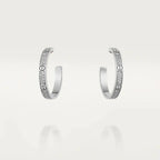 CARTIER LOVE DIAMOND SILVER HOOP EARRINGS