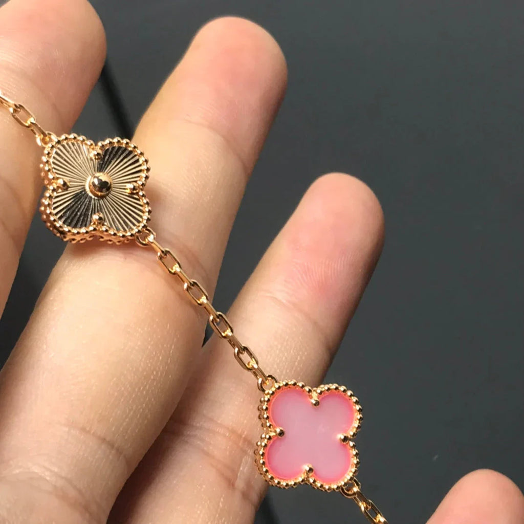 VCA CLOVER 5 MOTIFS PINK MOP BRACELET COLLECTION