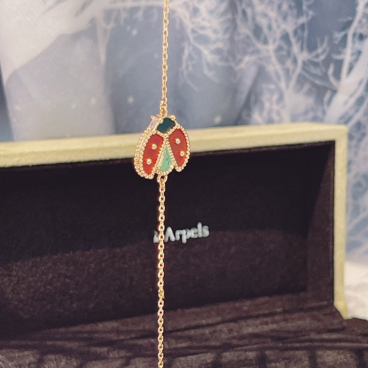 VCA LUCKY SPRING 1 MOTIF PINK GOLD BRACELET