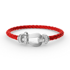 FRED FORCE LARGE HORSESHOE HALF DIAMOND BRACELET SILVER