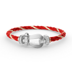 FRED FORCE LARGE HORSESHOE HALF DIAMOND BRACELET SILVER
