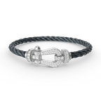 FRED FORCE LARGE HORSESHOE FULL DIAMOND BRACELET SILVER