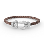 FRED FORCE LARGE HORSESHOE FULL DIAMOND BRACELET SILVER