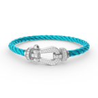 FRED FORCE LARGE HORSESHOE FULL DIAMOND BRACELET SILVER