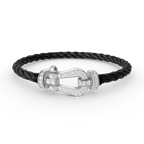 FRED FORCE LARGE HORSESHOE FULL DIAMOND BRACELET SILVER