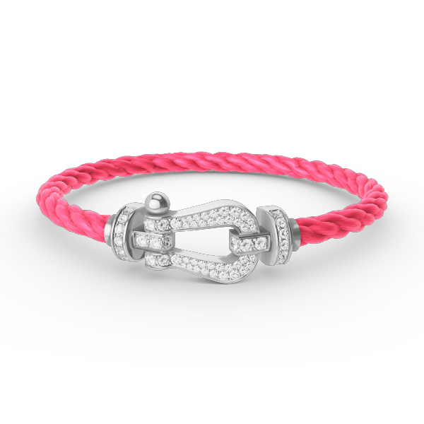 FRED FORCE LARGE HORSESHOE FULL DIAMOND BRACELET SILVER