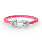 FRED FORCE LARGE HORSESHOE FULL DIAMOND BRACELET SILVER