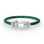 FRED FORCE LARGE HORSESHOE FULL DIAMOND BRACELET SILVER