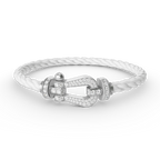 FRED FORCE LARGE HORSESHOE FULL DIAMOND BRACELET SILVER