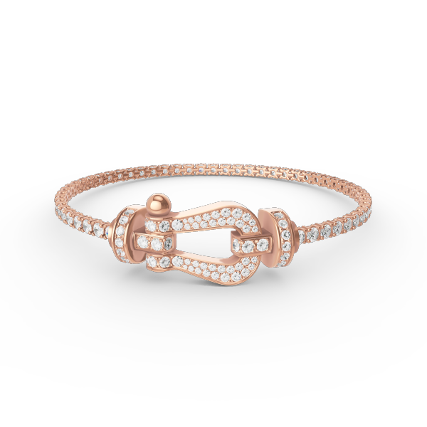 FRED FORCE LARGE HORSESHOE FULL DIAMOND TENNIS BRACELET